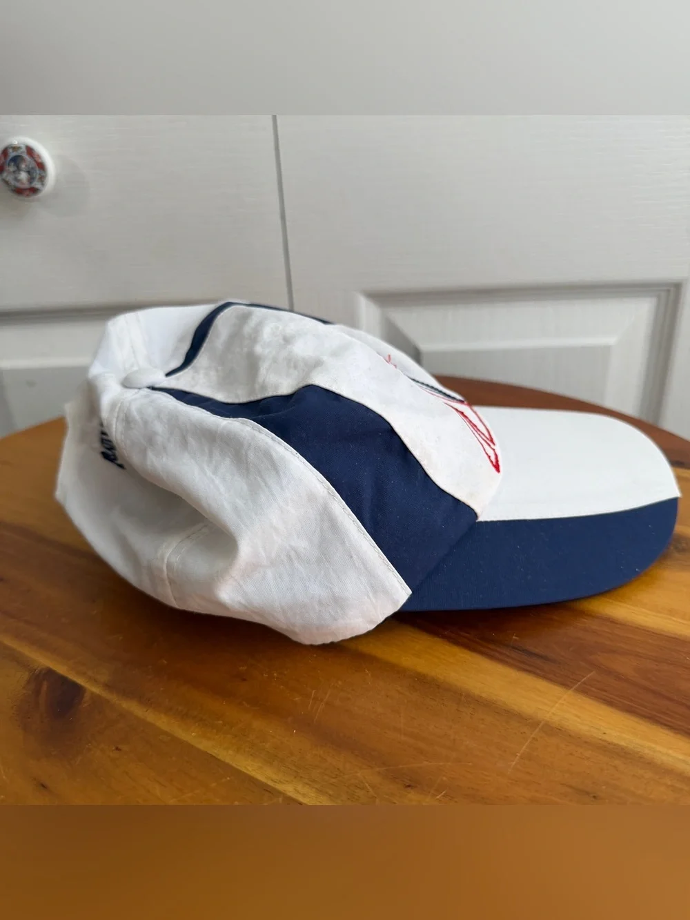 Carnival white blue nylon‎ embrodiered hat OS one size